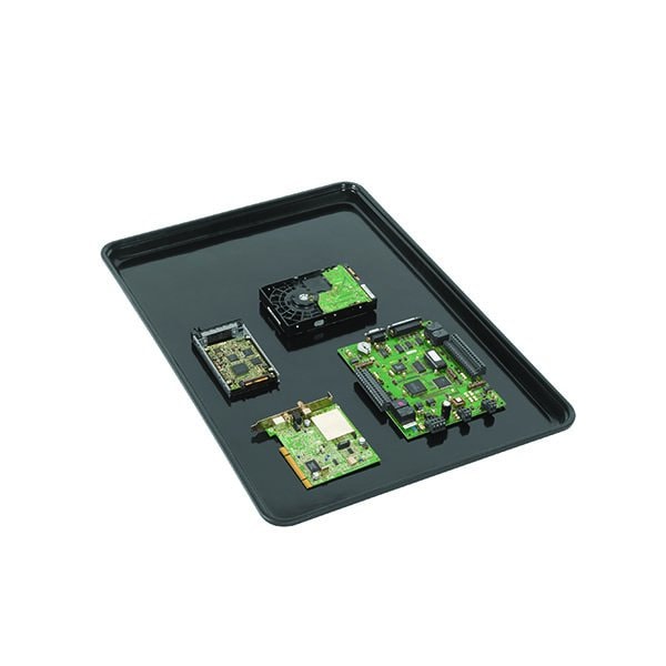 Bsc Preferred 18 x 26 x 1 1/8'' ESD Black Tray BUY00039125 - main